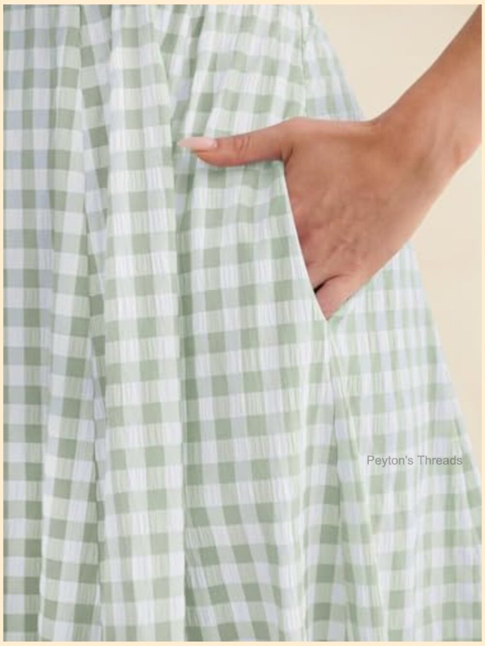 Womens Summer Casual Gingham Plaid Midi Dress Sleeveless Square Neck Flowy with - Picture 6 of 7
